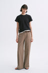 Mid-rise Washed Patch Pocket Casual Pants Khaki