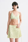 Lace-Up Adjustable Y-Strap Corset Top Mint Green