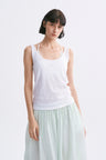 Slightly Loose U-Neck Casual Camisole White