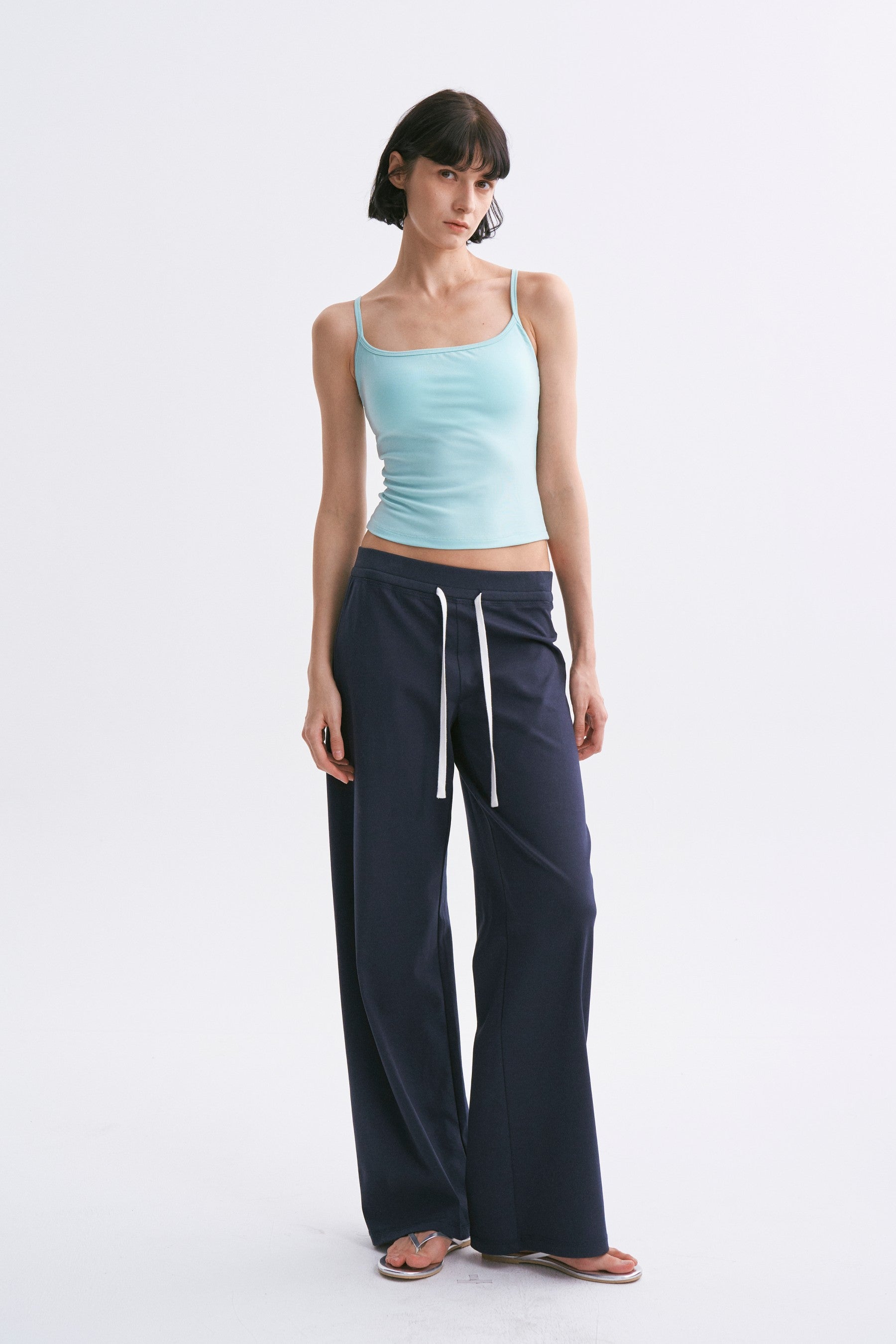 Deep U-Neck Thin Strap Padded Camisole Mint