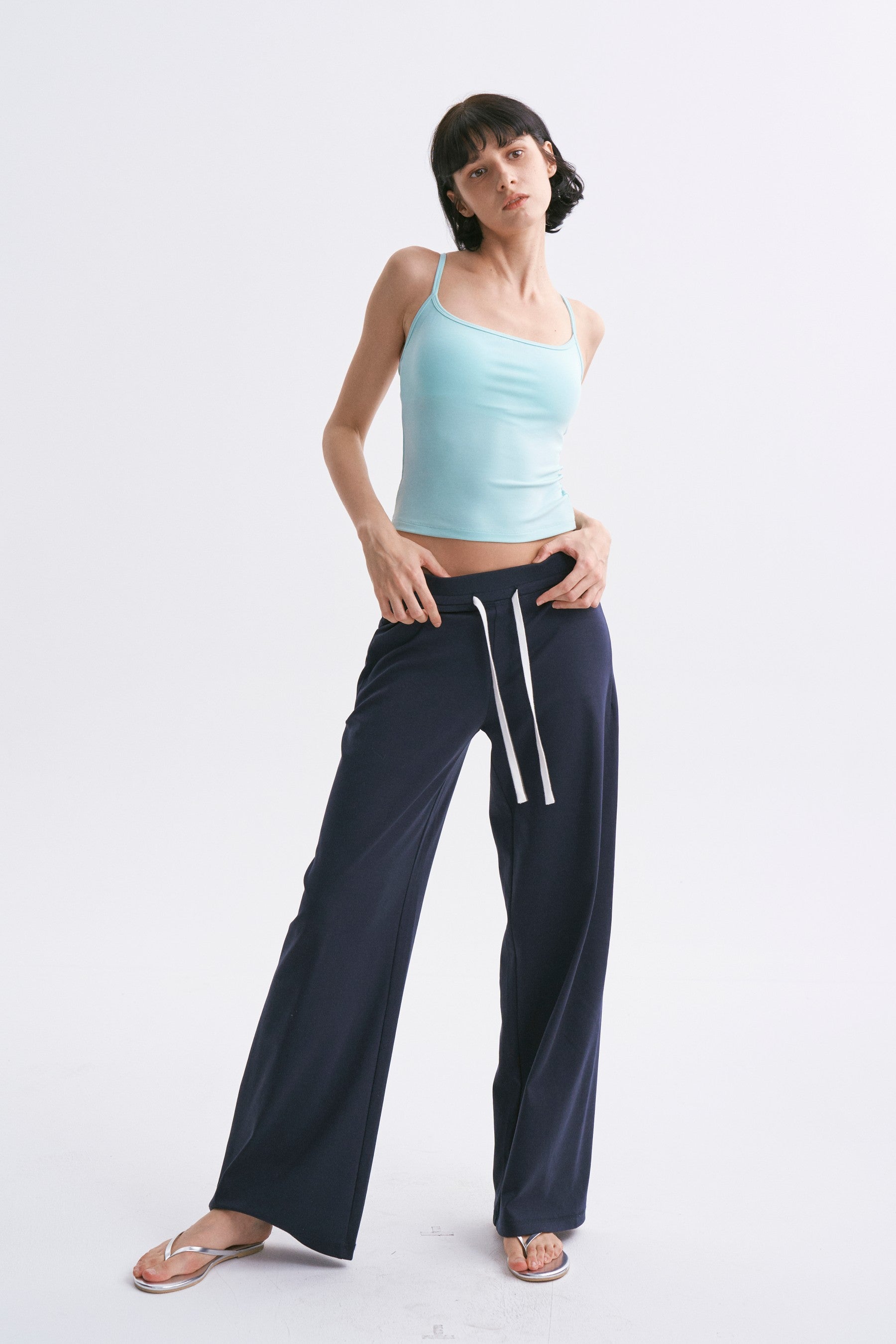 Deep U-Neck Thin Strap Padded Camisole Mint