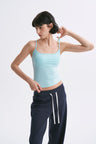 Deep U-Neck Thin Strap Padded Camisole Mint